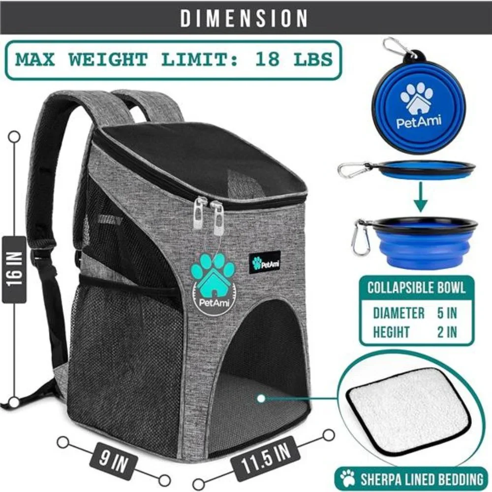 Small Dogs and Cat Backpack Carrier, Airline Approved Pet Backpack Carrier
